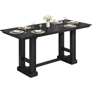image:imageYITAHOME 70 Dining Table for 610 People Farmhouse Rectangular Kitchen Table with Thick Base for Dining Room Living Room and Kitchen Dark WalnutBlack