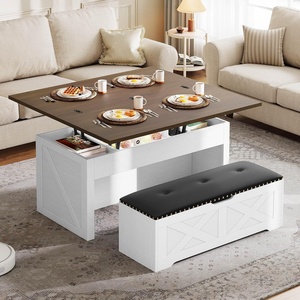 image:imageYITAHOME Lift Top Coffee Table Set with Storage Ottoman Bench amp Wheels 4 in 1 Convertible Dinning Center Tables with Hidden Compartment Farmhouse Coffee Tables for Living Room Furniture Brown TopBrown Top