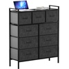 image:imageYITAHOME Tall Dresser with 9 Drawers Furniture Storage Drawer Unit Sturdy Steel Frame Wooden Top amp Easy Pull Fabric Bins Organizer Tower Chest for Closet Bedroom Entryway NurseryBlack GreyBlack Grey