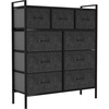 image:imageYITAHOME Tall Dresser with 9 Drawers Furniture Storage Drawer Unit Sturdy Steel Frame Wooden Top amp Easy Pull Fabric Bins Organizer Tower Chest for Closet Bedroom Entryway NurseryBlack GreyBlack Grey