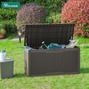 image:imageYITAHOME 100 Gallon Large Outdoor Deck Box Waterproof Resin Storage Box Lockable Indoor Outdoor Storage Container for Patio Furniture Cushions Pool Accessories Garden Tools WhiteTaupe