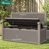 image:imageYITAHOME 100 Gallon Large Outdoor Deck Box Waterproof Resin Storage Box Lockable Indoor Outdoor Storage Container for Patio Furniture Cushions Pool Accessories Garden Tools WhiteBrown
