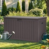 image:imageYITAHOME 100 Gallon Large Outdoor Deck Box Waterproof Resin Storage Box Lockable Indoor Outdoor Storage Container for Patio Furniture Cushions Pool Accessories Garden Tools WhiteBrown