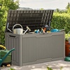image:imageYITAHOME 100 Gallon Large Outdoor Deck Box Waterproof Resin Storage Box Lockable Indoor Outdoor Storage Container for Patio Furniture Cushions Pool Accessories Garden Tools WhiteTaupe Rattan
