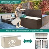 image:imageYITAHOME 100 Gallon Large Outdoor Deck Box Waterproof Resin Storage Box Lockable Indoor Outdoor Storage Container for Patio Furniture Cushions Pool Accessories Garden Tools WhiteDark Brown Rattan