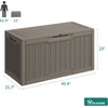image:imageYITAHOME 100 Gallon Large Outdoor Deck Box Waterproof Resin Storage Box Lockable Indoor Outdoor Storage Container for Patio Furniture Cushions Pool Accessories Garden Tools WhiteTaupe