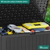 image:imageYITAHOME 100 Gallon Large Outdoor Deck Box Waterproof Resin Storage Box Lockable Indoor Outdoor Storage Container for Patio Furniture Cushions Pool Accessories Garden Tools WhiteBlack