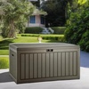 image:imageYITAHOME 100 Gallon Large Outdoor Deck Box Waterproof Resin Storage Box Lockable Indoor Outdoor Storage Container for Patio Furniture Cushions Pool Accessories Garden Tools WhiteLight Brown
