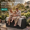 image:imageYITAHOME 100 Gallon Large Outdoor Deck Box Waterproof Resin Storage Box Lockable Indoor Outdoor Storage Container for Patio Furniture Cushions Pool Accessories Garden Tools WhiteBlackSliver