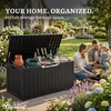 image:imageYITAHOME 100 Gallon Large Outdoor Deck Box Waterproof Resin Storage Box Lockable Indoor Outdoor Storage Container for Patio Furniture Cushions Pool Accessories Garden Tools WhiteBlackSliver