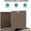 image:imageYITAHOME 100 Gallon Large Outdoor Deck Box Waterproof Resin Storage Box Lockable Indoor Outdoor Storage Container for Patio Furniture Cushions Pool Accessories Garden Tools WhiteLight Brown