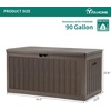 image:imageYITAHOME 100 Gallon Large Outdoor Deck Box Waterproof Resin Storage Box Lockable Indoor Outdoor Storage Container for Patio Furniture Cushions Pool Accessories Garden Tools WhiteBrown