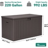 image:imageYITAHOME 100 Gallon Large Outdoor Deck Box Waterproof Resin Storage Box Lockable Indoor Outdoor Storage Container for Patio Furniture Cushions Pool Accessories Garden Tools WhiteBrown