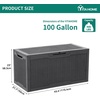 image:imageYITAHOME 100 Gallon Large Outdoor Deck Box Waterproof Resin Storage Box Lockable Indoor Outdoor Storage Container for Patio Furniture Cushions Pool Accessories Garden Tools WhiteDark Gray