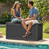 image:imageYITAHOME 100 Gallon Large Outdoor Deck Box Waterproof Resin Storage Box Lockable Indoor Outdoor Storage Container for Patio Furniture Cushions Pool Accessories Garden Tools WhiteDark Gray Rattan