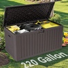 image:imageYITAHOME 100 Gallon Large Outdoor Deck Box Waterproof Resin Storage Box Lockable Indoor Outdoor Storage Container for Patio Furniture Cushions Pool Accessories Garden Tools WhiteBrown