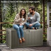 image:imageYITAHOME 100 Gallon Large Outdoor Deck Box Waterproof Resin Storage Box Lockable Indoor Outdoor Storage Container for Patio Furniture Cushions Pool Accessories Garden Tools WhiteLight Brown