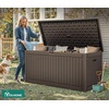 image:imageYITAHOME 100 Gallon Large Outdoor Deck Box Waterproof Resin Storage Box Lockable Indoor Outdoor Storage Container for Patio Furniture Cushions Pool Accessories Garden Tools WhiteDark Brown
