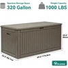 image:imageYITAHOME 100 Gallon Large Outdoor Deck Box Waterproof Resin Storage Box Lockable Indoor Outdoor Storage Container for Patio Furniture Cushions Pool Accessories Garden Tools WhiteLight Brown