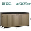 image:imageYITAHOME 100 Gallon Large Outdoor Deck Box Waterproof Resin Storage Box Lockable Indoor Outdoor Storage Container for Patio Furniture Cushions Pool Accessories Garden Tools WhiteBlackBrown
