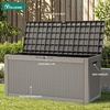 image:imageYITAHOME 100 Gallon Large Outdoor Deck Box Waterproof Resin Storage Box Lockable Indoor Outdoor Storage Container for Patio Furniture Cushions Pool Accessories Garden Tools WhiteTaupe Rattan