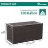 image:imageYITAHOME 100 Gallon Large Outdoor Deck Box Waterproof Resin Storage Box Lockable Indoor Outdoor Storage Container for Patio Furniture Cushions Pool Accessories Garden Tools WhiteDark Brown