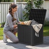 image:imageYITAHOME 100 Gallon Large Outdoor Deck Box Waterproof Resin Storage Box Lockable Indoor Outdoor Storage Container for Patio Furniture Cushions Pool Accessories Garden Tools WhiteBlack Rattan