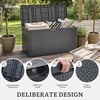 image:imageYITAHOME 100 Gallon Large Outdoor Deck Box Waterproof Resin Storage Box Lockable Indoor Outdoor Storage Container for Patio Furniture Cushions Pool Accessories Garden Tools WhiteDark Gray