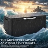 image:imageYITAHOME 100 Gallon Large Outdoor Deck Box Waterproof Resin Storage Box Lockable Indoor Outdoor Storage Container for Patio Furniture Cushions Pool Accessories Garden Tools WhiteBlackSliver
