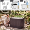 image:imageYITAHOME 100 Gallon Large Outdoor Deck Box Waterproof Resin Storage Box Lockable Indoor Outdoor Storage Container for Patio Furniture Cushions Pool Accessories Garden Tools WhiteBrown