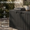 image:imageYITAHOME 100 Gallon Large Outdoor Deck Box Waterproof Resin Storage Box Lockable Indoor Outdoor Storage Container for Patio Furniture Cushions Pool Accessories Garden Tools WhiteBlack Rattan