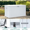 image:imageYITAHOME 100 Gallon Large Outdoor Deck Box Waterproof Resin Storage Box Lockable Indoor Outdoor Storage Container for Patio Furniture Cushions Pool Accessories Garden Tools WhiteWhite