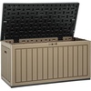 image:imageYITAHOME 100 Gallon Large Outdoor Deck Box Waterproof Resin Storage Box Lockable Indoor Outdoor Storage Container for Patio Furniture Cushions Pool Accessories Garden Tools WhiteBlackBrown