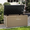 image:imageYITAHOME 100 Gallon Large Outdoor Deck Box Waterproof Resin Storage Box Lockable Indoor Outdoor Storage Container for Patio Furniture Cushions Pool Accessories Garden Tools WhiteBlackBrown