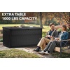 image:imageYITAHOME 100 Gallon Large Outdoor Deck Box Waterproof Resin Storage Box Lockable Indoor Outdoor Storage Container for Patio Furniture Cushions Pool Accessories Garden Tools WhiteBlack Rattan