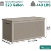 image:imageYITAHOME 100 Gallon Large Outdoor Deck Box Waterproof Resin Storage Box Lockable Indoor Outdoor Storage Container for Patio Furniture Cushions Pool Accessories Garden Tools WhiteBrown Rattan