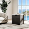 image:imageYITAHOME 100 Gallon Large Outdoor Deck Box Waterproof Resin Storage Box Lockable Indoor Outdoor Storage Container for Patio Furniture Cushions Pool Accessories Garden Tools WhiteDark Gray