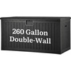 image:imageYITAHOME 100 Gallon Large Outdoor Deck Box Waterproof Resin Storage Box Lockable Indoor Outdoor Storage Container for Patio Furniture Cushions Pool Accessories Garden Tools WhiteBlack