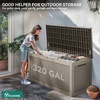 image:imageYITAHOME 100 Gallon Large Outdoor Deck Box Waterproof Resin Storage Box Lockable Indoor Outdoor Storage Container for Patio Furniture Cushions Pool Accessories Garden Tools WhiteBrown Rattan