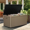 image:imageYITAHOME 100 Gallon Large Outdoor Deck Box Waterproof Resin Storage Box Lockable Indoor Outdoor Storage Container for Patio Furniture Cushions Pool Accessories Garden Tools WhiteBlackBrown