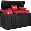 image:imageYITAHOME 100 Gallon Large Outdoor Deck Box Waterproof Resin Storage Box Lockable Indoor Outdoor Storage Container for Patio Furniture Cushions Pool Accessories Garden Tools WhiteDark Black