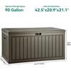 image:imageYITAHOME 100 Gallon Large Outdoor Deck Box Waterproof Resin Storage Box Lockable Indoor Outdoor Storage Container for Patio Furniture Cushions Pool Accessories Garden Tools WhiteLight Brown