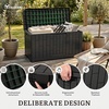 image:imageYITAHOME 100 Gallon Large Outdoor Deck Box Waterproof Resin Storage Box Lockable Indoor Outdoor Storage Container for Patio Furniture Cushions Pool Accessories Garden Tools WhiteBlack Rattan