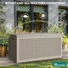 image:imageYITAHOME 100 Gallon Large Outdoor Deck Box Waterproof Resin Storage Box Lockable Indoor Outdoor Storage Container for Patio Furniture Cushions Pool Accessories Garden Tools WhiteBrown Rattan
