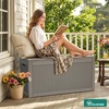 image:imageYITAHOME 100 Gallon Large Outdoor Deck Box Waterproof Resin Storage Box Lockable Indoor Outdoor Storage Container for Patio Furniture Cushions Pool Accessories Garden Tools WhiteTaupe Rattan