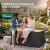 image:imageYITAHOME 100 Gallon Large Outdoor Deck Box Waterproof Resin Storage Box Lockable Indoor Outdoor Storage Container for Patio Furniture Cushions Pool Accessories Garden Tools WhiteDark Grey