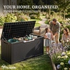 image:imageYITAHOME 100 Gallon Large Outdoor Deck Box Waterproof Resin Storage Box Lockable Indoor Outdoor Storage Container for Patio Furniture Cushions Pool Accessories Garden Tools WhiteBlackSliver