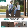 image:imageYITAHOME 100 Gallon Large Outdoor Deck Box Waterproof Resin Storage Box Lockable Indoor Outdoor Storage Container for Patio Furniture Cushions Pool Accessories Garden Tools WhiteDark Brown