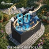 image:imageYITAHOME 100 Gallon Large Outdoor Deck Box Waterproof Resin Storage Box Lockable Indoor Outdoor Storage Container for Patio Furniture Cushions Pool Accessories Garden Tools WhiteBlackSliver