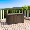 image:imageYITAHOME 100 Gallon Large Outdoor Deck Box Waterproof Resin Storage Box Lockable Indoor Outdoor Storage Container for Patio Furniture Cushions Pool Accessories Garden Tools WhiteBrown